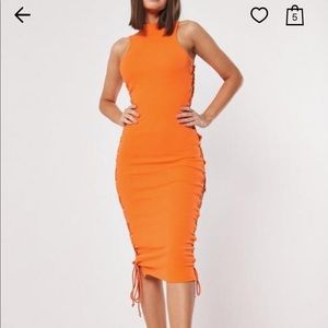 Orange laced maxi dress